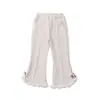 Calças de Lã Flare para Meninas Outono e Inverno 2025 Novo Estilo Calças Estilo Bebê Menina Calças Casuais de Inverno para Meninas