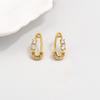 Pendientes de botón de circonita brillante con forma de alfiler de estilo europeo y americano para mujer, diseño personalizado de nicho, pendientes huecos pequeños y simples