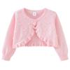 2026 Primavera y Otoño Suéter Jacket de Algodón Puro con Pompón Clase a Chal de Bebé Estilo Delgado Cárdigan Tejido para Niñas Estilo Delgado de Verano