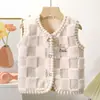 Chaleco forrado de vellón para niños, chaleco estilo occidental para niños y niñas, chaleco de terciopelo de doble cara para bebés, ropa exterior, chaleco cálido y grueso para bebés