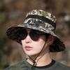 Sombrero de pescador de camuflaje para hombre de verano, gorra para el sol, protector solar, gorra para senderismo al aire libre, gorra de pesca, gorra de red transpirable, gorra de cuenca de camuflaje