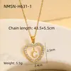 Collar de 26 letras inglesas transfronterizo acero inoxidable chapado en oro de 18K circonita colgante de corazón collar joyería al por mayor