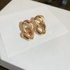 Círculo de Metal Agulha de Prata Brincos de Vento Frio Brincos Torcidos Simples Estilo Coreano para Mulheres Brincos de Alta Qualidade para Mulheres