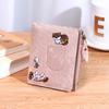 Bolsa Multifuncional de Gran Capacidad Bordada de Animal Gato Nuevo Producto Transfronterizo 80% de Descuento Billetera Corta para Mujer con Múltiples Ranuras para Tarjetas