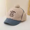 Proteção Auricular Infantil Chapéu Lei Feng Tendência Fofo Urso Chapéu Pulôver Aba de Veludo Boné de Baseball para Bebê Quente à Prova de Vento Novo