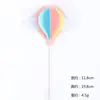 Paquete de 10 bolas de pelo para decorar tartas de cumpleaños, nubes, luna roja enchufable, nubes blancas, adornos de arcoíris para tartas, banderas.
