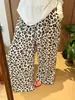 Calça Bobo de Gaze Amassada~Algodão Puro Gaze de Camada Dupla Desenho Animado Fofo Calça Pijama para Mulheres Solta Pode Ser Usada Fora de Casa Calça para Caminhada