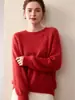 Estilo Nuevo Otoño/Invierno Proceso de Felpa Manga Larga Capa Base Suéter de Cachemira Pura para Mujer Siete Puntos Grosor Extra Cuello Redondo Pulóver Top