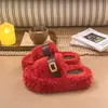 Pantuflas de algodón de invierno, pantuflas peludas, de suela gruesa, cálidas, forradas de felpa, ligeras, modernas, casuales, nuevo estilo para mujer, que aumentan la altura, versátiles, de una tira 2026