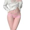 Roupa íntima sexy com laço, calcinha de renda transparente e aberta, sem fio dental sexy, calcinha T-Pants Pure Desire