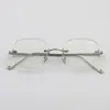 Armazón de Gafas sin Montura Estilo Japonés para Miopía, Graduación Personalizable, Armazón Pequeño Elegante para Mujer para Rostros Cuadrados y Redondos, Armazón Delgado de Metal Dorado