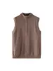 Chaleco de Punto con Cuello Alto y Cremallera para Hombre Estilo Old Money Primavera y Otoño Suéter sin Mangas de Canalé Chaleco Chaqueta Exterior Casual Hombre