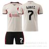 26 Liverpool Fora Liga dos Campeões Não. 11 Camisa Salah 7 Wirtz 9 Isak Uniforme de Futebol Conjunto Masculino Rota