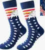 Amazon Wish Dia da Independência Ebay Meias Bandeira Americana Mais Vendidas Meias de Algodão Listradas Meias de Cano Médio Atacado