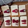 Nuevo Estilo Coreano Tela Lazo Rojo Pasador de Pelo Hecho a Mano Niños Clip Lateral para Flequillo Accesorios para el Cabello de Año Nuevo
