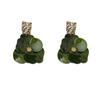 Pendientes de Flor Difuminada Estilo Resort para Mujer, Pendientes Retro Franceses Super Hada, Lujo Accesible, Gama Alta, Joyería para Orejas Elegante y de Moda