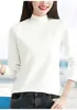 Camiseta básica popular de algodão penteado para primavera e outono para mulheres, adequada tanto para usar por baixo quanto por cima, top de camiseta branca de manga longa