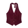 Roupas Europeias e Americanas Transfronteiriças para Mulheres Za Aliexpress Venda Quente Conjunto de Calça Casual de Alta Qualidade com Top Halter