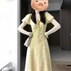 Dopamine Wear Vestido Floral Amarillo Francés para Mujer 2025 Nuevo Verano Hermoso Vestido Largo para Personas Bajas