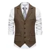 Colete casual masculino de comércio exterior novo para primavera, colete masculino vintage com lapela e corrente, tamanho europeu