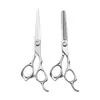 Tesouras de Cabeleireiro 6 polegadas Conjunto de Tesouras Desbastadoras Finas Sem Emenda e Tesouras Retas Aço Inoxidável 6CR Tesouras Profissionais para Corte de Cabelo para Uso Doméstico