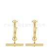 Aretes de Metal Simples en Forma de C Nicho Europeo y Americano de Acero de Titanio Chapado en Oro de 18K Estilo Ins Mismo Estilo Aretes Personalizados E211237