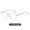 Nuevas gafas de ojo de gato para mujer, metal, filtro de luz azul, lentes planas, se pueden adaptar con lentes graduadas, modelo 9768