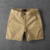 Shorts Casuais Finos de Verão Masculinos Slim Retos Calças Três Quartos Ligeiramente Elásticos Algodão Amônia Modernos Calças Quatro Quartos Estilo Japonês Respiráveis