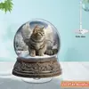 Impresión Plana Transfronteriza 2D Plano Rotación 360 Giratorio Acrílico con Diseño de Gato Ángel y Escena de Nieve