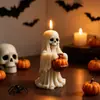 Amapola Esqueleto Fantasma 3D Cesta Calabaza Vela Molde de Silicona DIY Halloween Aromaterapia Molde de Yeso