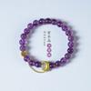 Pulseira de ametista Sha Gold Moon Chain Niche Design Citrino Pulseira Chic Crystal Bracelet Atacado