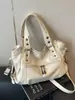Bolsa Feminina Transfronteiriça Europeia e Americana Retrô Bolsa Tote de Grande Capacidade Moda de Alta Qualidade Bolsa Simples para o Dia a Dia Bolsa de Ombro Feminina