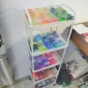 Estante de Almacenamiento para Cuentas Multicapa Móvil Carrito Pequeño Estante Organizador con Botellas Dispensadoras de Frijoles Estante Multifuncional para Snacks Juguete
