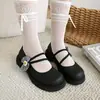 Zapatos Mary Jane para mujer 2024 Nuevos retro de corte bajo con tacón grueso lazo pequeños zapatos de cuero zapatos de tacón bajo francés de una sola capa zapatos de comercio exterior