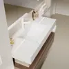 Juego de Gabinetes de Baño Estilo Vintage con Lavabo de Placa de Roca Curvada en Caliente sin Juntas, Tira de Extensión para Inodoro, Gabinete para Lavabo y Lavabo