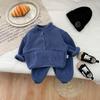 Traje deportivo para bebés niños ropa de invierno casual de moda para niños chaqueta de forro polar para bebés traje de dos piezas