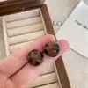 Pendientes Maillard con cuentas redondas y estampado de leopardo retro para mujer, ligeros, de lujo, de alta gama, de moda, estilo frío, pequeños y exquisitos.