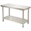 Bancada de desmontagem de aço inoxidável, mesa, console de cozinha de camada dupla, tábua de corte de restaurante, bancada, mesa de elevação comercial