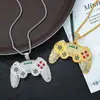 Chapado Eléctrico Personalizado Aleación de Fundición a Presión Ecológica Collar con Incrustaciones de Diamante Controlador de Juego Creativo Joyería Venta Directa de Fábrica Fuente