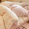 Juego de Cama de Cuatro Piezas de Terciopelo de Leche de Dibujos Animados para Invierno, Espesado, de Terciopelo Coral, Sábanas, Funda Nórdica, Juego de Cama de Tres Piezas de Nantong, Funda Nórdica con Forro Polar