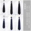 Estudiantes Hombres y Mujeres Rojo, Azul y Negro Monocromático Color Puro Profesional Trabajo Ropa Formal Atado a Mano Fácil de Tirar Corbata Perezosa Cremallera Casual