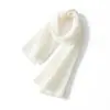 Cachecol de Cashmere Liso Outono Inverno Aquecedor de Pescoço Xale de Tricô Vazado Estilo Casal Unissex Toque de Luxo Leve High-End