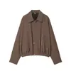 Suministro exclusivo de comercio exterior transfronterizo de moda femenina europea y americana, conjunto versátil casual de chaqueta aviador con solapa y pantalones ajustados