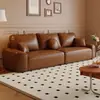 Sofá de couro encerado estilo retrô para arranhões de gato, para salas de estar pequenas, uso doméstico, design minimalista de luxo leve, sofá modular confortável