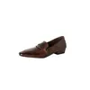 Zapatos Planos de Piel de Vaca Super Suaves Lavables para Viajar 2026 Otoño Tacón Bajo Grueso Punta Cuadrada Zapatos Pequeños de Cuero Piel Genuina Suela Suave Zapatos de un Solo Color Mujer