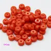 Contas de resina imitação coral vermelho para tambor, contas de maçã, contas tipo barril, acessórios para joias DIY, atacado, uma variedade de especificações opcionais