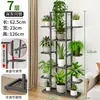 Estante de Piso de Hierro para Interiores del Hogar de 4 Niveles y 5 Macetas para Balcón, Sala de Estar Simple, Estante Colgante Multicapa para Macetas, Estante para Flores Pothos