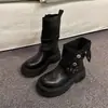 Botas Martin Nuevas Elegantes con Hebilla Otoño/Invierno 2026 para Mujer Versátiles de Gama Alta Suela Gruesa Botas de Media Caña con Felpa