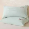 Fundas de Almohada Bordadas de Algodón Lavado Calidad Clase A, un Par, 48X74, Funda Sencilla de Algodón Puro para Relleno de Almohada de Adulto
