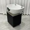 Cama de shampoo vertical bacia de shampoo para corte rápido tipo sentado pia de enxágue para salão de beleza pia de enxágue de shampoo para barbearia bacia de cerâmica